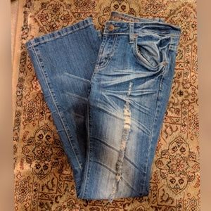 Bootcut ripped jeans